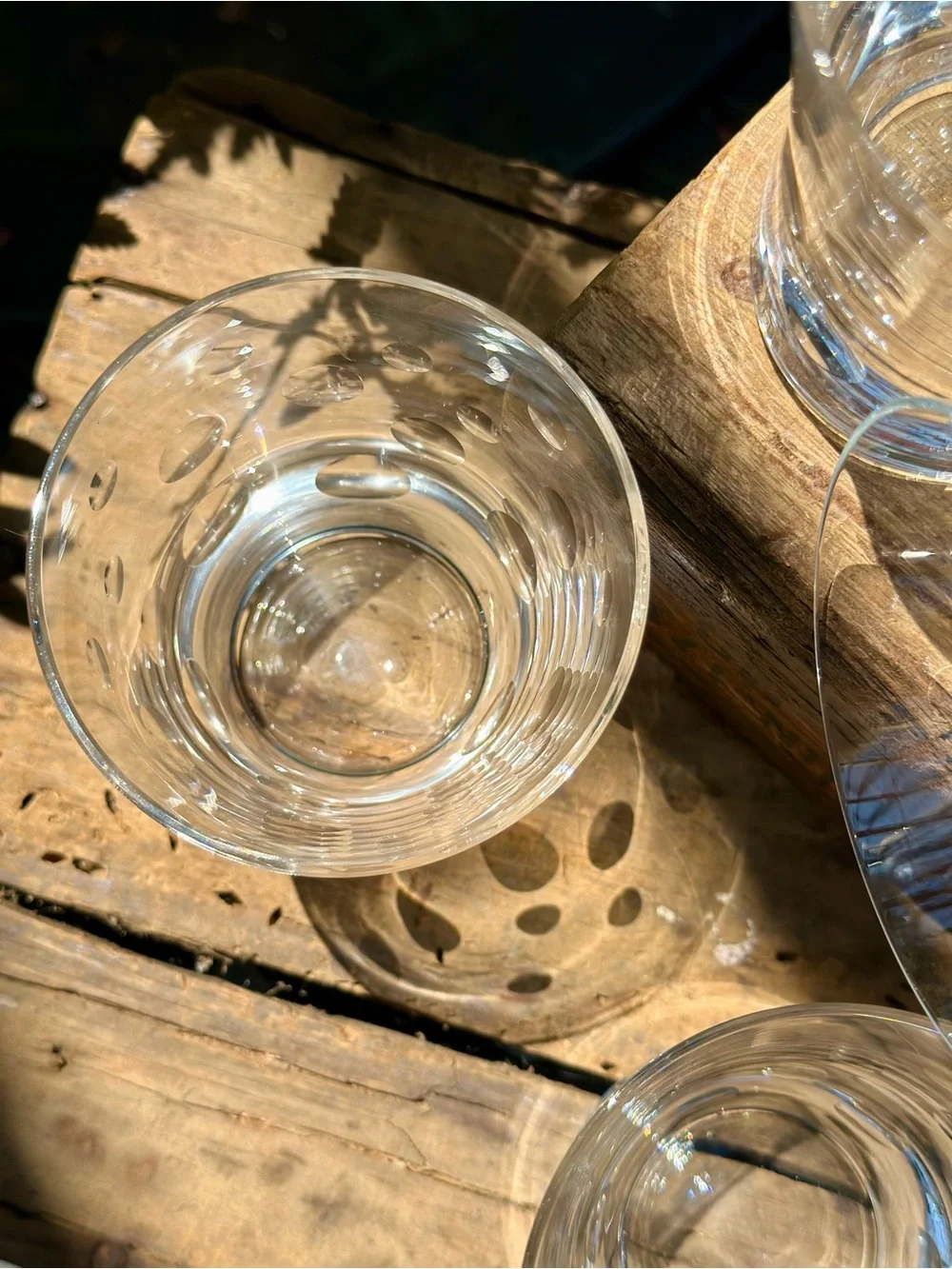 Sasaki Focus Juice Glasses Set of 4 Crystal Cut Oval Barware EUC